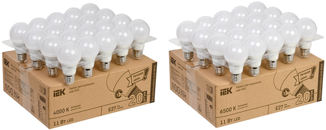 Популярные светодиодные лампы IEK® в ЖКХ-упаковках по 20 шт. Выгодная цена!