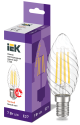 Лампа светодиодная CT35 свеча витая прозрачная 7Вт 230В 3000К E27 серия 360° IEK