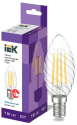 Лампа светодиодная CT35 свеча витая прозрачная 7Вт 230В 4000К E27 серия 360° IEK