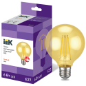 Лампа светодиодная G95 шар золото 6Вт 230В 2700К E27 серия 360° IEK